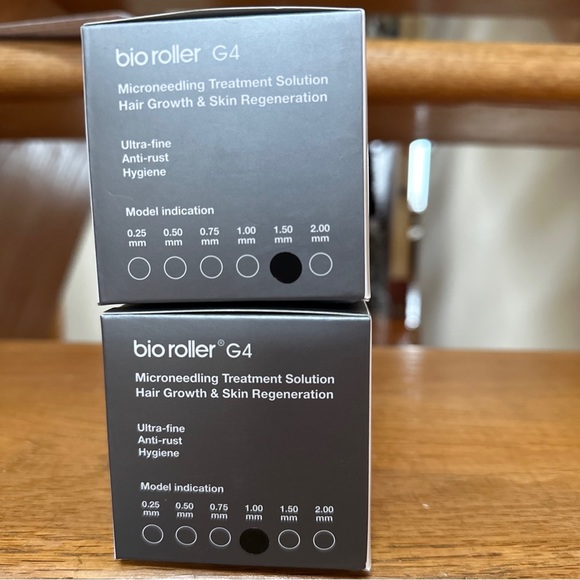 G4 bio roller microneedling roller For skin and scalp 2 Pcs. NEW 1mm and 1.5mm - Picture 2 of 3
